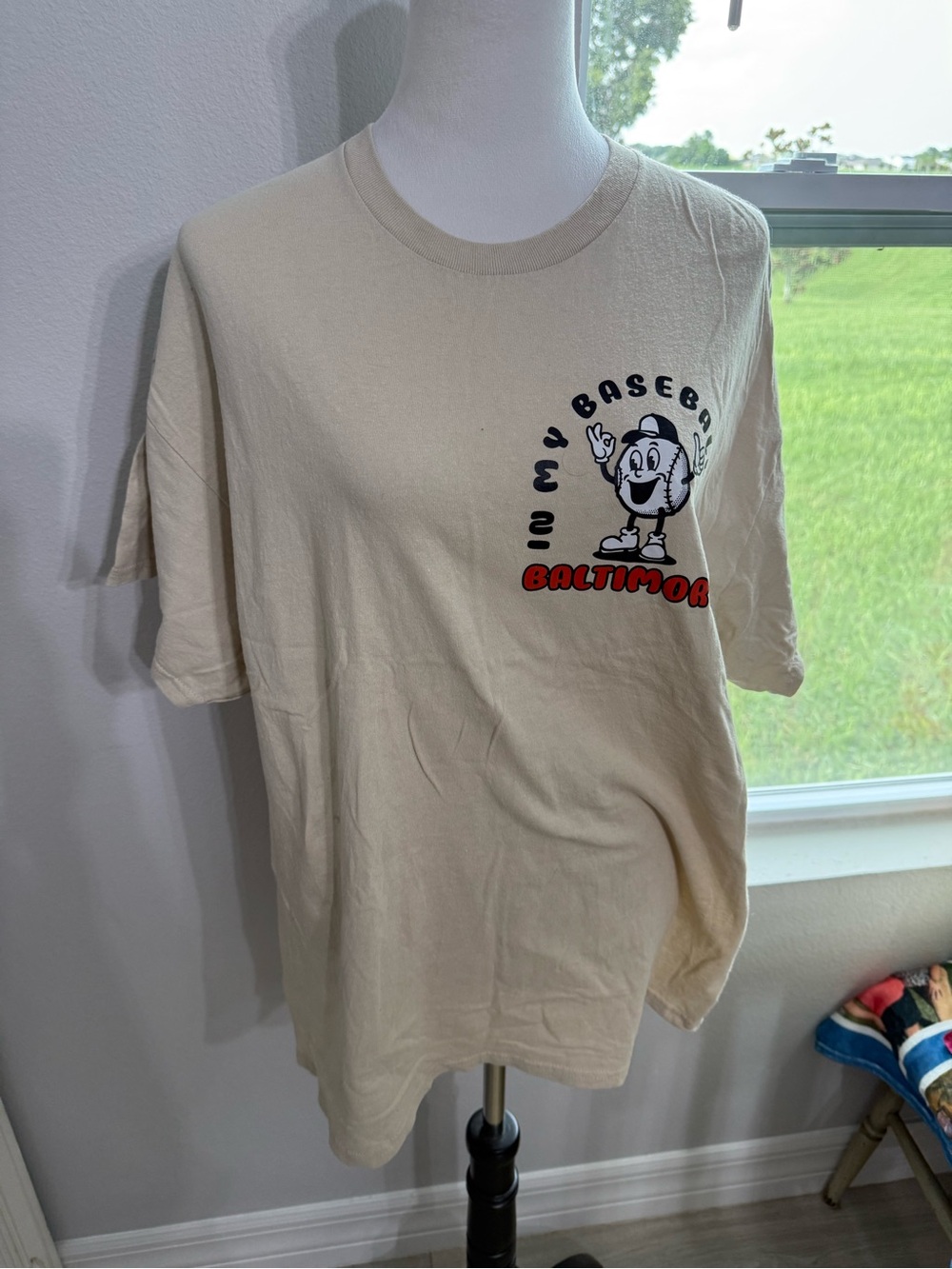 Gildan Cream Baltimore Baseball Graphic Tee